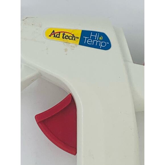 Ad Tech Glue Gun Hi Temp Electric White Small Hot Melt Corded With 9 Gluesticks - Picture 2 of 7